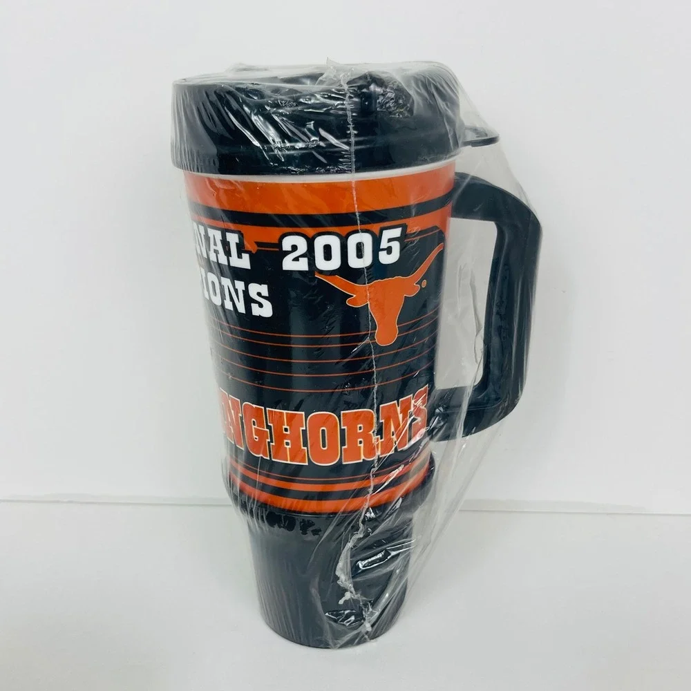 Texas Longhorns Travel Mug OS 2005 National Champions Orange NCAA Whirley NEW